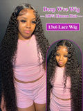 High Density 300% 40 46 Inch Deep Wave 13x6 HD Lace Front Human Hair Wig Water Wave Curly 13x4 360 Lace Frontal Wigs Human Hair