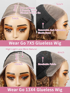 40 Inch Highlight Ombre Deep Wave Glueless Wig Human Hair Ready To Wear Brazilian Colored 13x4 Curly Lace Frontal Wigs For Women