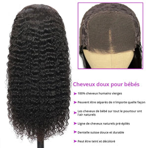 7X5 13X4 Water Wave Glueless Wig Ready to Wear PrePlucked 13X6 Deep Wave HD Lace Frontal Wig Curly Human Hair Wigs For Women