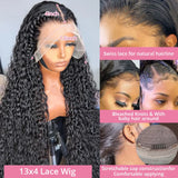 Deep Wave Curly Wigs 13x6 HD Lace Wig Human Hair 250 Density 13x4 HD Transparent Lace Frontal Glueless Wigs For Women 40 46 Inch