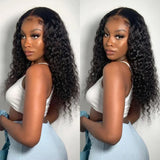 40 Inch 250 Density Curly 13x6 HD Lace Frontal Wigs Human Hair Brazilian Deep Wave Transparent Lace Front Wig 100% Human Hair 30