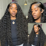 HD Deep Wave 13x4 Lace Frontal Human Hair Wig On Sale 28 30 32 Inch Brazilian Remy 200% Density Curly 4x4 Closure Wigs for Women