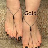 European And American Black Crystal Beaded All-match Anklets