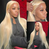 613 Honey Blonde 13x6 HD Lace Frontal Human Hair Wigs Transparent Brazilian Straight 13x4 Lace Frontal Human Hair Wigs For Women
