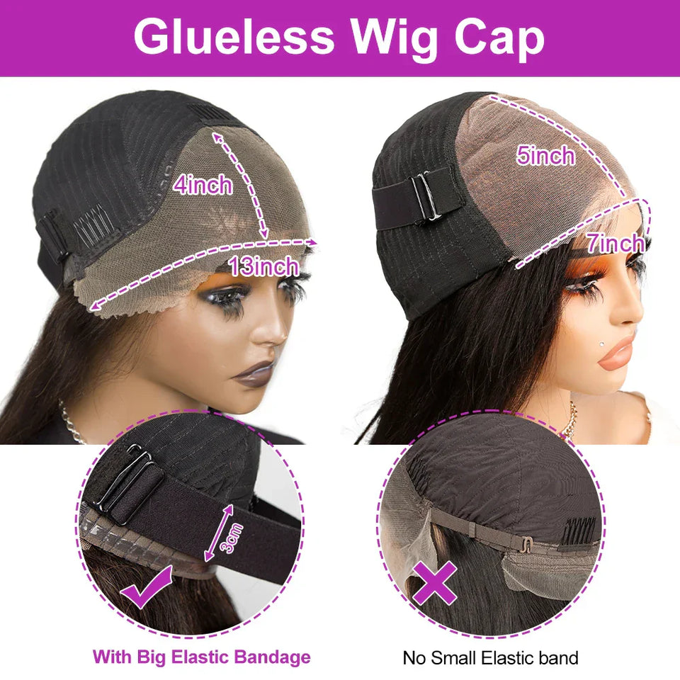 7X5 13X4 Water Wave Glueless Wig Ready to Wear PrePlucked 13X6 Deep Wave HD Lace Frontal Wig Curly Human Hair Wigs For Women