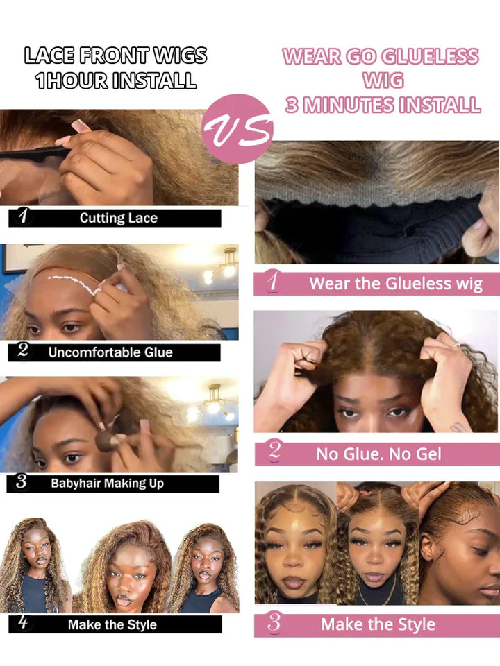 40 Inch Highlight Ombre Deep Wave Glueless Wig Human Hair Ready To Wear Brazilian Colored 13x4 Curly Lace Frontal Wigs For Women