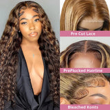 40 Inch Highlight Ombre Deep Wave Glueless Wig Human Hair Ready To Wear Brazilian Colored 13x4 Curly Lace Frontal Wigs For Women