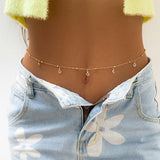 Women's Fashion Round Beads Chain Double-layer Waist Chain