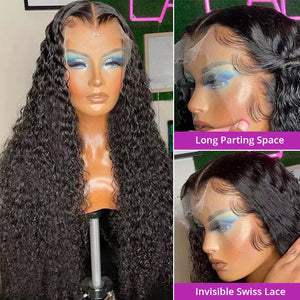 300% Density 40 46 Inch Deep Wave 13x6 HD Lace Front Human Hair Wig Loose Water Curly 13x4 Lace Frontal Wig Human Hair For Women