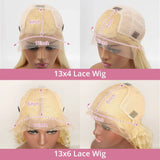 613 Honey Blonde 13x6 HD Lace Frontal Human Hair Wigs Transparent Brazilian Straight 13x4 Lace Frontal Human Hair Wigs For Women