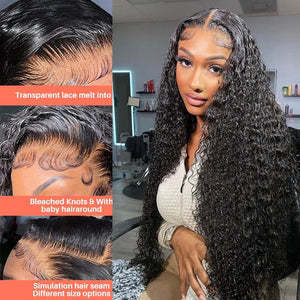 13x6 13x4 Kinky Curly Lace Front Human Hair Wigs Brazilian Deep Wave Frontal Wig For Women 100% Natural Human Hair Wigs On Sale