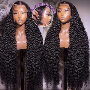 250 300 Density 13x6 HD Lace Frontal Wig Deep Wave Curly Human Hair Wigs For Women Water Wave 13x4 Lace Front Human Hair Wig 200