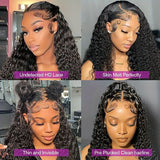 Pre Plucked Curly Human Hair Wigs Transparent Lace Front Wigs 13x6 HD Water Wave Curly Lace Frontal  Human Hair Wigs For Women