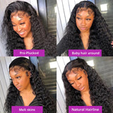 300% Density 40 46 Inch Deep Wave 13x6 HD Lace Front Human Hair Wig Loose Water Curly 13x4 Lace Frontal Wig Human Hair For Women