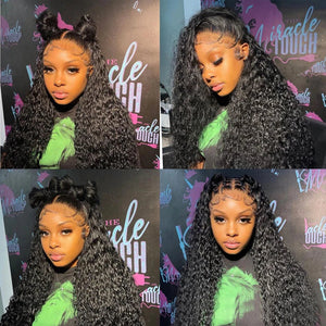 HD Deep Wave 13x4 Lace Frontal Human Hair Wig On Sale 28 30 32 Inch Brazilian Remy 200% Density Curly 4x4 Closure Wigs for Women