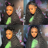 HD Deep Wave 13x4 Lace Frontal Human Hair Wig On Sale 28 30 32 Inch Brazilian Remy 200% Density Curly 4x4 Closure Wigs for Women