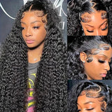 Pre Plucked Curly Human Hair Wigs Transparent Lace Front Wigs 13x6 HD Water Wave Curly Lace Frontal  Human Hair Wigs For Women