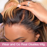 40 Inch Highlight Ombre Deep Wave Glueless Wig Human Hair Ready To Wear Brazilian Colored 13x4 Curly Lace Frontal Wigs For Women