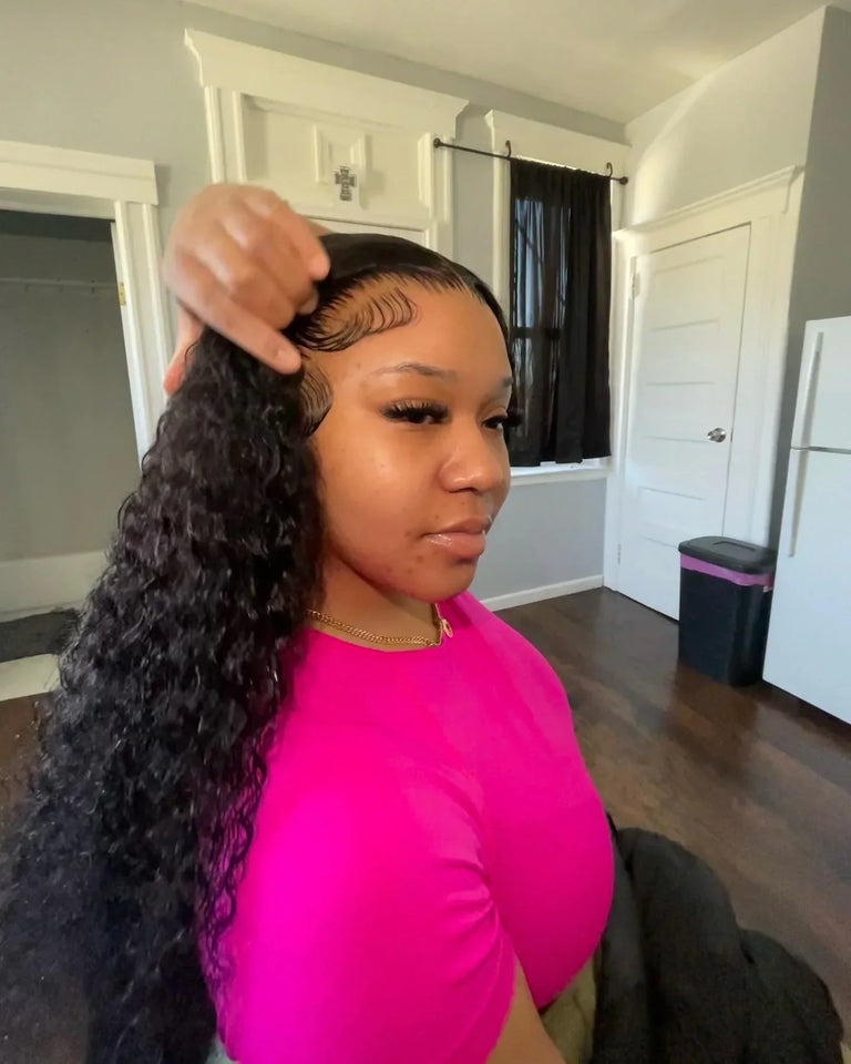 7X5 13X4 Water Wave Glueless Wig Ready to Wear PrePlucked 13X6 Deep Wave HD Lace Frontal Wig Curly Human Hair Wigs For Women