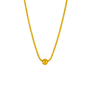 Metal Round Beads Thread Wave Necklace