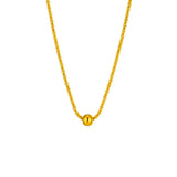 Metal Round Beads Thread Wave Necklace