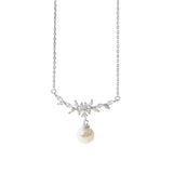 Single Small Pearl Zircon Necklace For Women