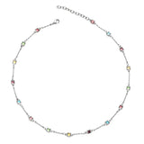 Rainbow Gem Necklace Simple Clavicle Chain