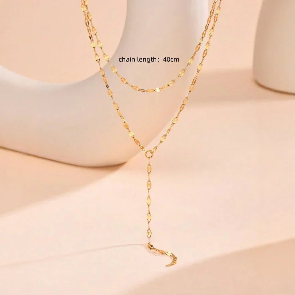 Simple Lasso Y-shaped Pendant Necklace