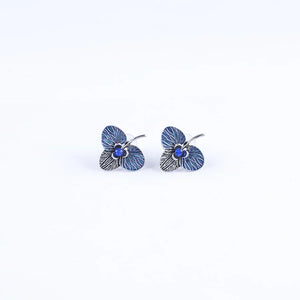European And American New Design Sense Three-leaf Flower Diamond Stud Earrings