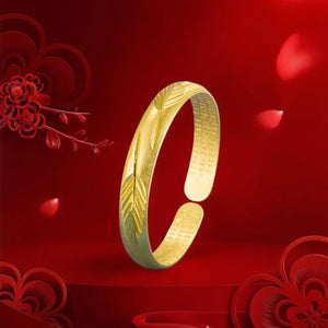 Yiye Rich Woman Gold-plated Open Heart Sutra Bracelet
