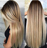 European And American Style Wig Women's Golden Brown Gradient