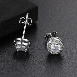 Geometric Female Full-jeweled Stud Earrings