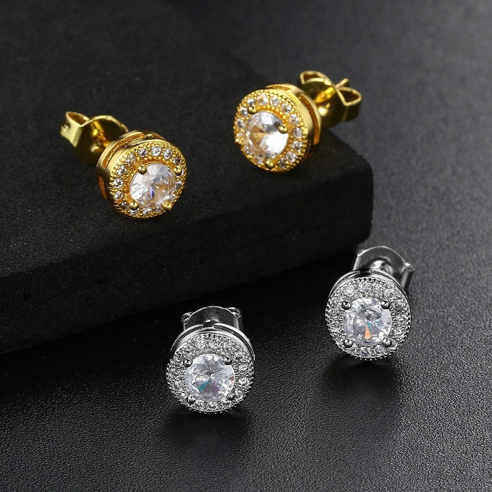 Geometric Female Full-jeweled Stud Earrings